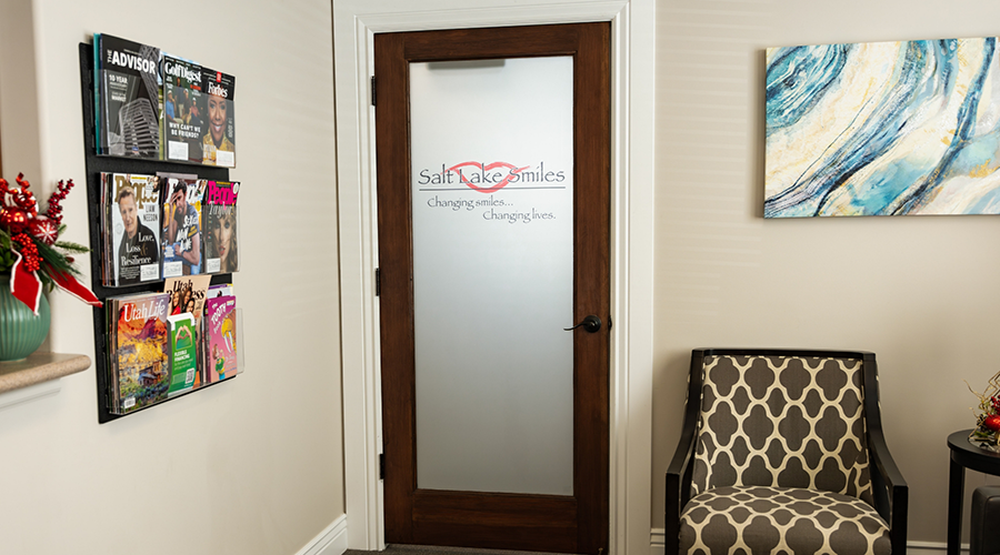 Door leading to dental treatment areas