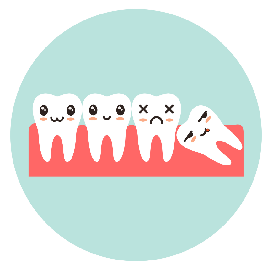 Cartoon of wisdom teeth