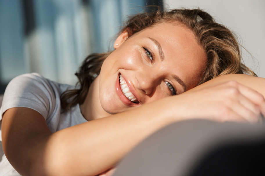 Woman smiling